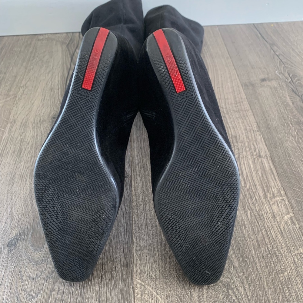 Prada Black Suede Tall Zip Boots - Picture 10 of 10